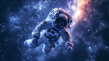 3d illustration of an astronaut in outer space