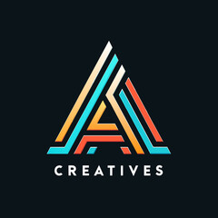 Fototapeta premium Stylish A Logo: Contemporary Alphabet Graphic in Black and White - Creative Vector Design