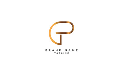GP, PG, Abstract initial monogram letter alphabet logo design