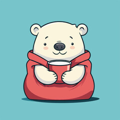 Cute Polar Bear cartoon vector illustration
