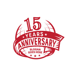 15 years anniversary design template. 15th logo. Vector and illustration.