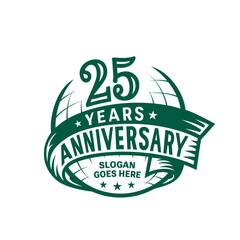 25 years anniversary design template. 25th logo. Vector and illustration.