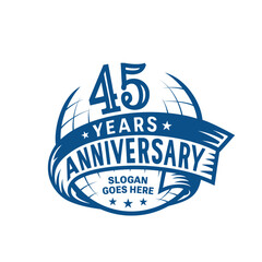 45 years anniversary design template. 45th logo. Vector and illustration.