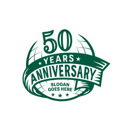 50 years anniversary design template. 50th logo. Vector and illustration.
