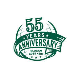 55 years anniversary design template. 55th logo. Vector and illustration.