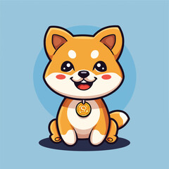 Cute Shiba Inu Dog cartoon vector illustration