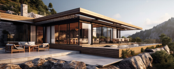 Modern minimal style of exclusive vila exterior.