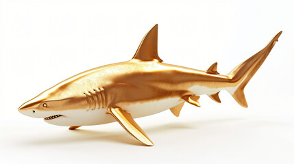 3d rendered illustration of a golden shark