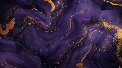 Deep Purple and Gold marble background vector presentation design