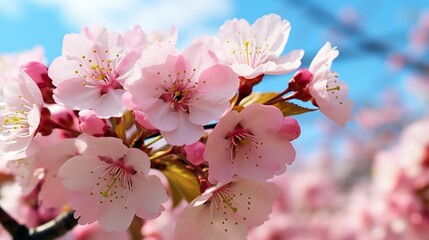 Sunlit Blossoms: Cherry Tree's Radiant Display