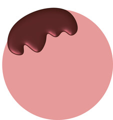 シンプルなピンク色のチョコ付きアイコン