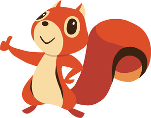 手描きのかわいいリスキャラクター6　(GOODポーズ)