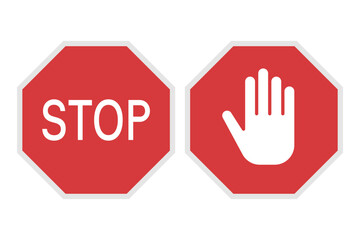 Red stop signs set of two