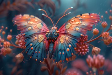 colorful piece of artwork that resembles a butterfly