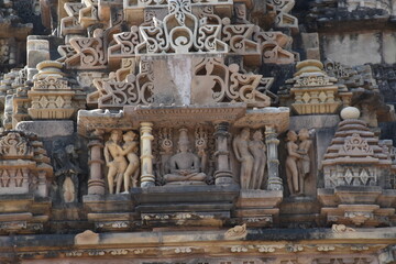 Fototapeta na wymiar This is the photo of an Ancient temple at Khajuraho in India. 