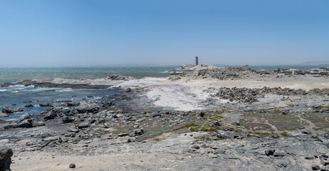 Ocean shore east of historical site at Diaz point,  Namibia