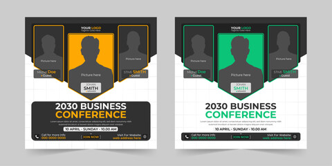 Editable business live webinar conference square social media post and digital marketing promotion advertising banner design template