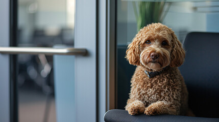 Dog waiting in the office