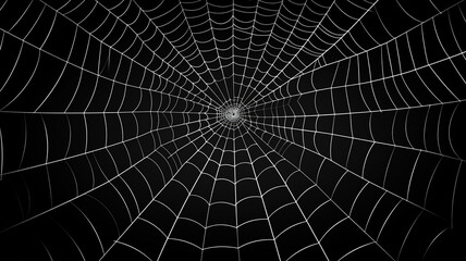 Obraz premium White Spider Web on an all-black