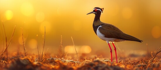 Vibrant Red Wattled Lapwing (Vanellus indicus) Captured in its Majestic Red Wattled Lapwing, (Vanellus indicus) } - Powered by Adobe