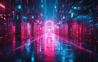 Fototapeta premium Cybersecurity Data Protection