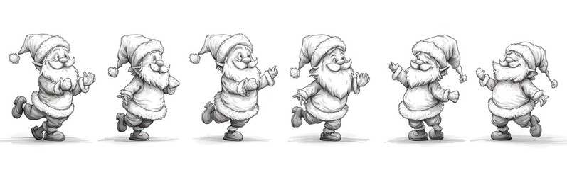 christmas character cartoon set vector character design of santa claus