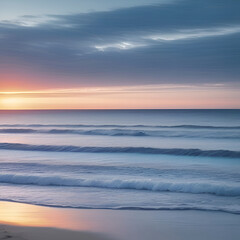 Fototapeta na wymiar A serene image of a beach with blue waves. 