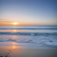 Fototapeta na wymiar A serene image of a beach with blue waves. 