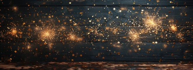 fireworks on a textured background with gold colored fire work - obrazy, fototapety, plakaty