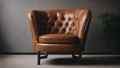 portrait of modern and luxury leather chair  