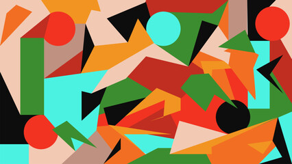 Vector design of colorful abstract geometric shapes
