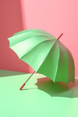 Mint Green parasol on pink Background