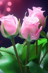 chic pink roses on dark background. ideas for wedding design. sample for art studio, photo salon