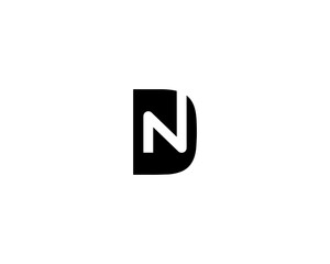 Abstract Initial Letter DN Logo.Geometric Shape with Square Pixel Dots isolated on white Background. Usable for Business and Technology Logos. Flat Vector Logo Design