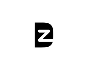 Abstract Initial Letter DZ Logo.Geometric Shape with Square Pixel Dots isolated on white Background. Usable for Business and Technology Logos. Flat Vector Logo Design