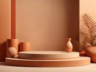 Minimal abstract neural color mockup background for product presentation. Generative AI