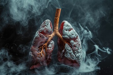 Lungs damaged by tobacco smoke
