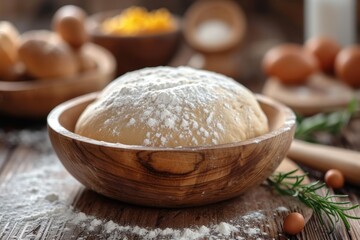 flour in a bowl, bowl is dough, abstract photography