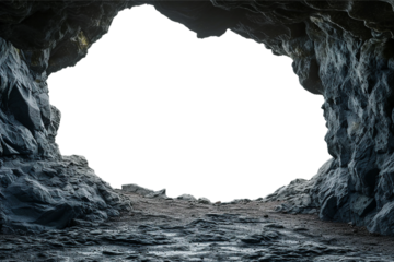 Cavern, transparent background, isolated image, generative AI