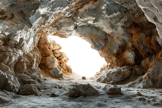 Cavern, transparent background, isolated image, generative AI