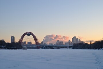 Winter fishing on the river, nature.