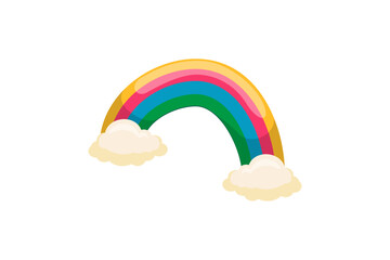 Rainbow Retro Flat Sticker Design