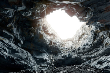 Cavern, transparent background, isolated image, generative AI