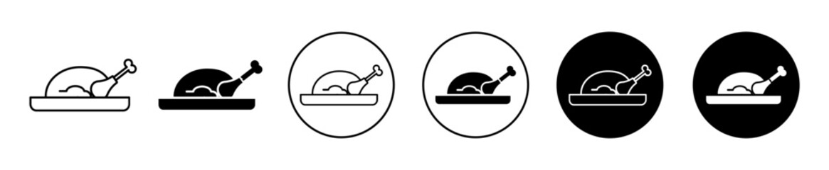 Chicken leg icon sign set in outline style graphics design - obrazy, fototapety, plakaty