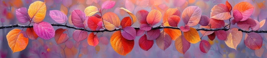 watercolor background with flowers that are hanging from the branches