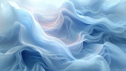 Obraz premium white wave pattern abstract background, in the style of sky-blue