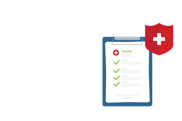 Fototapeta premium Health insurance protection. Healthcare concept. Vector illustration flat design 