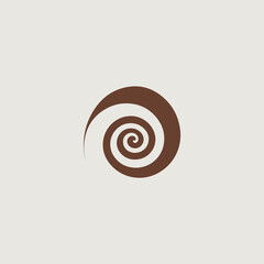 かたつむりをシンボリックに用いたロゴのシンプルなロゴのベクター画像