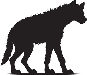 Hyena silhouette of a vector illustration
