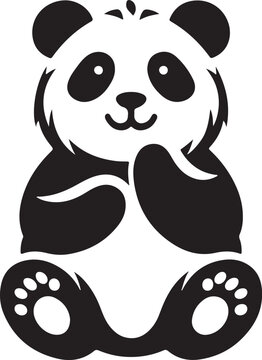 panda silhouette of vector illustration 
